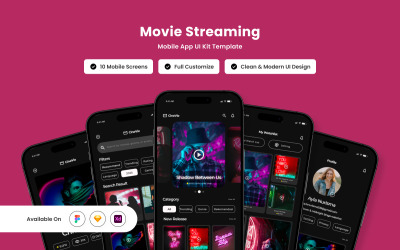 Cinevie – Movie Streaming Mobile App Design Template