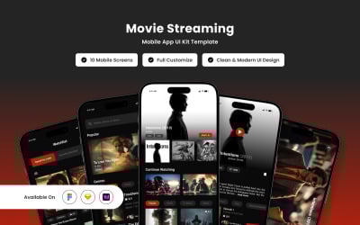 Cinezy – Movie Streaming Mobile App UI Design Template
