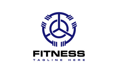 Triple Fitness Equipment Logo Design Barbell Logo