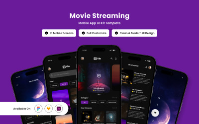 Vie – Movie Streaming Mobile App Design Template