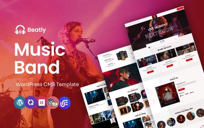 Beatly - Modèle WordPress CMS Elementor pour groupes de musique et événements musicaux