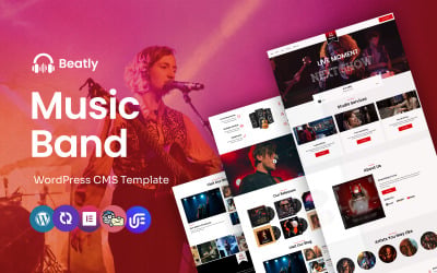 Beatly - Modelo Elementor para WordPress de banda musical e eventos musicais