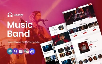 Beatly - Szablon WordPress CMS Elementor dla zespołu muzycznego i wydarzeń muzycznych