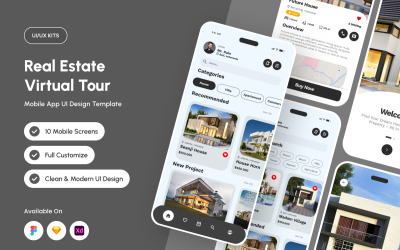 Estatour - Mall för appdesign för virtuell rundtur i fastigheter