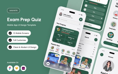 Examgo – комплект пользовательского интерфейса для приложения Study Quiz