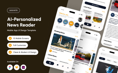 Newzup – Minimalist AI News App UI Kit