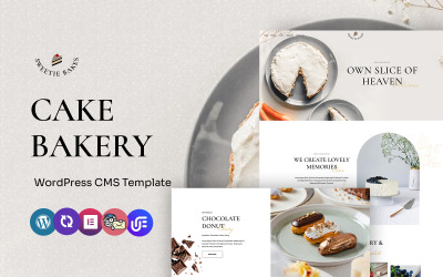 Sweetie Bakes - WordPress CMS Elementor-mall för bageri och bakverk