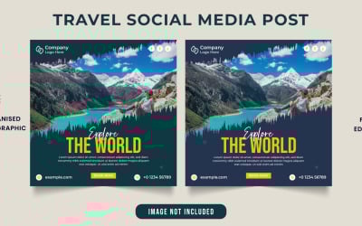 Travel agency and Trip planner social media post template