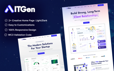 ITGen – IT-oplossingen, app- en SaaS-landingspagina HTML5 Bootstrap 5-sjabloon