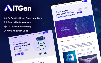 Modèle HTML5 Bootstrap 5 d&amp;#39;ITGen – Agence d&amp;#39;intelligence artificielle et d&amp;#39;IA