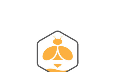 Moderne honingbij-mascotte-logosjabloon voor branding