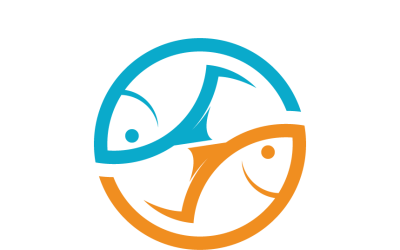 Two Fish in Circle Logo Template