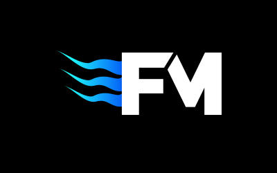 Unique FM Letter Logo Design Template