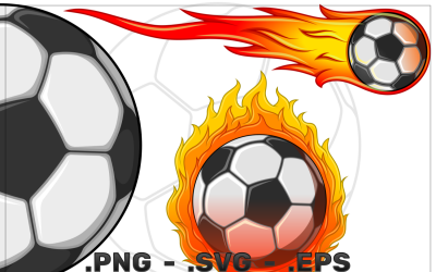Vector design of a burning soccer ball symbol
