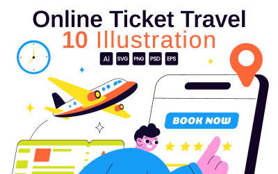 10 Online Ticket Travel Illustration