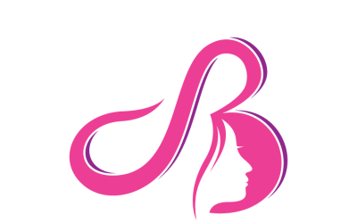 Letter B and Woman Face Logo Template