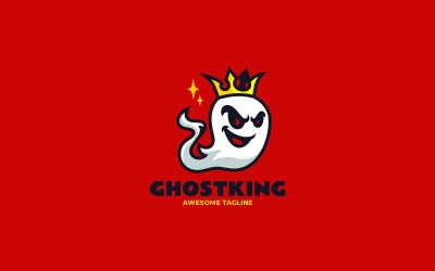 Mascot Modern Ghost King Logo Design