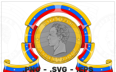 Official Venezuelan currency with flag