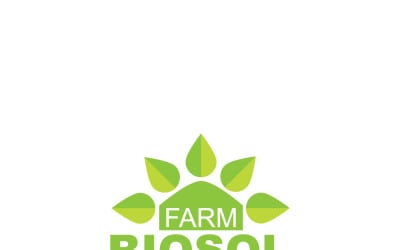 Шаблон логотипа Organic Farm Sun — фирменный стиль экологичного сельского хозяйства