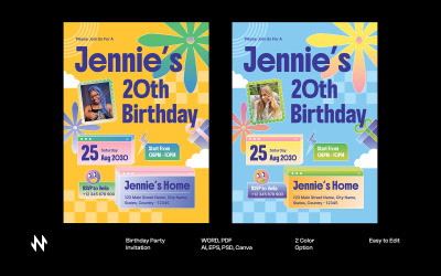 Playful Birthday Invitation Template