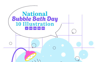 10 Illustrationen zum Nationalen Schaumbadtag