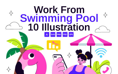 10 Arbeiten aus der Schwimmbadillustration