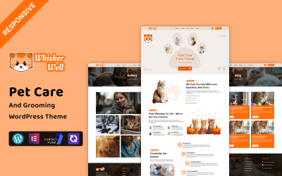 WhiskerWell - Pet Care And Grooming WordPress Elementor Theme