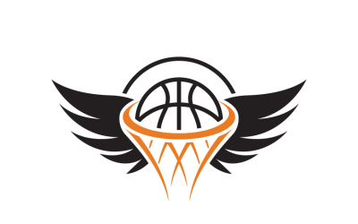 Basketball and Wing Logo Template