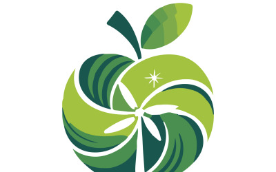 Disegno vettoriale della silhouette della mela verde