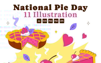 11 Illustrations pour la Journée nationale de la tarte