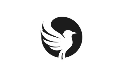 Bird logo on the silhouette branch vector design V11