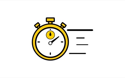 Icône de chronomètre rapide isolée sur fond blanc