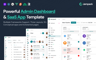 Jampack: Potente panel de administración y plantilla para aplicaciones SaaS