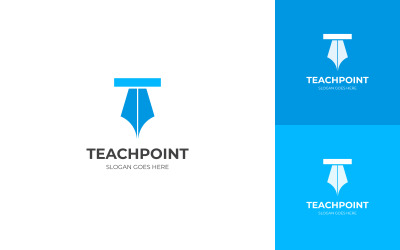 Letter T met onderwijspen symbool logo ontwerp sjabloon