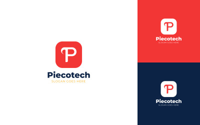 Piecotect - Letter P logo ontwerpsjabloon