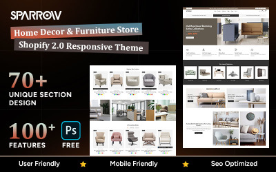 Sparrow Decor – современная мебель и домашний декор. Тема Shopify.