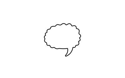 Speech bubble outline icon isolated on white background