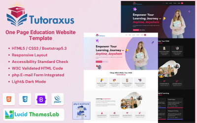 Tutoraxus – Modello HTML per l&amp;#39;apprendimento e l&amp;#39;istruzione online