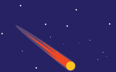 Ilustración vectorial del impacto de un asteroide en el espacio: meteorito