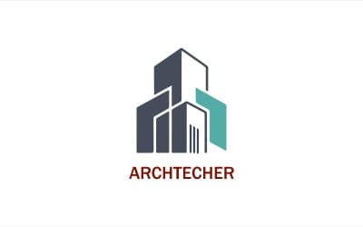 Modern architectonisch gebouwlogo-ontwerp geïsoleerd op een witte achtergrond