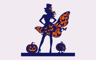 Mroczna fantasy motyl kobieta sztuka z wdzięcznymi skrzydłami i portretem do wydruku ilustracji gotyckiej
