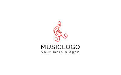 Music logo with the combination of egret bird and music icon