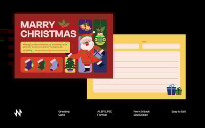 Red Christmas Greeting Card Template