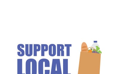 Vektorvorlage für einen lebendigen lokalen Einzelhandelsmarkt