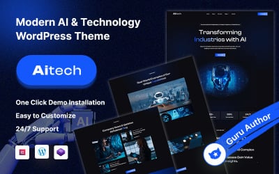 Aitech – Tema de WordPress sobre tecnología de IA moderna