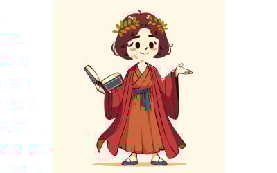 &quot;FREE&quot; Cartoon Girl Holding Book