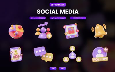 Social Media 3D Icon Design