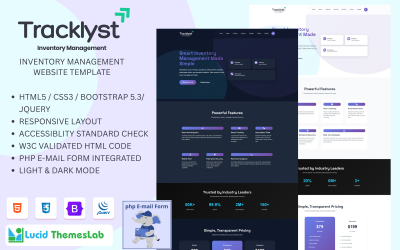 Tracklyst – Modello HTML per la gestione intelligente dell&amp;#39;inventario e l&amp;#39;analisi aziendale