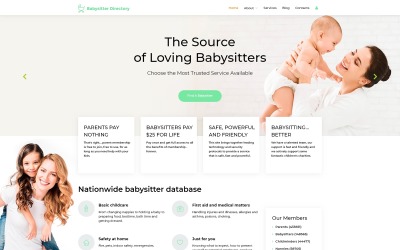 Babysitter Directory - Plantilla Joomla limpia lista para usar de niñera
