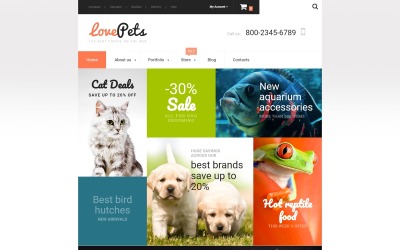 "Love Pets WooCommerce Theme" - адаптивний WooCommerce шаблон №55155